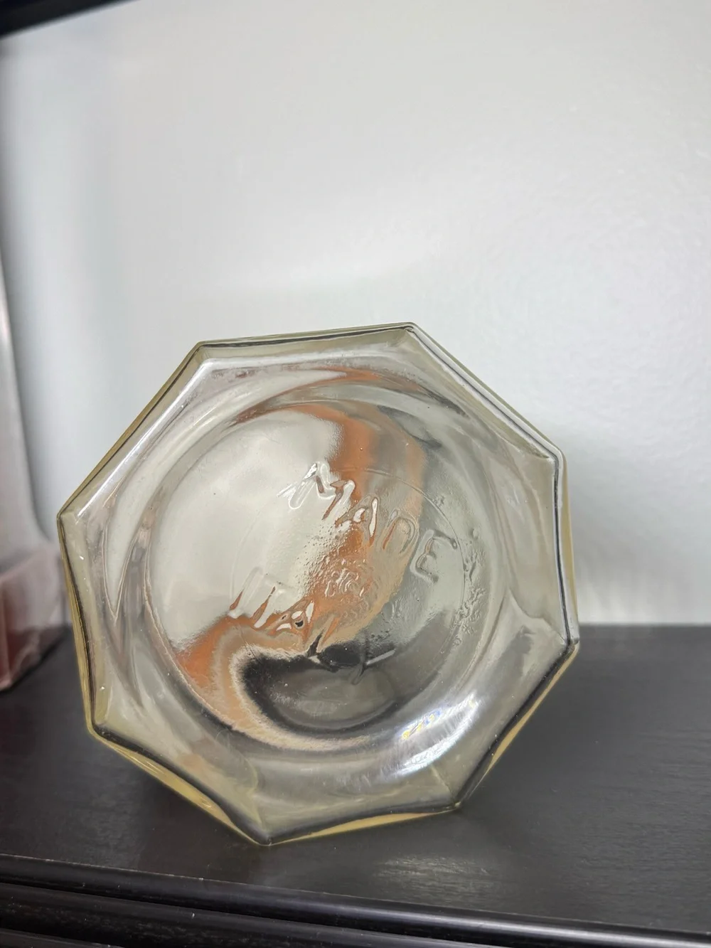 Vintage Ceramic Italian Octagonal Glass Hinged With Country Geese Duck On Lid